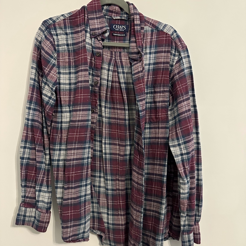 Chaps M Plaid Button Down